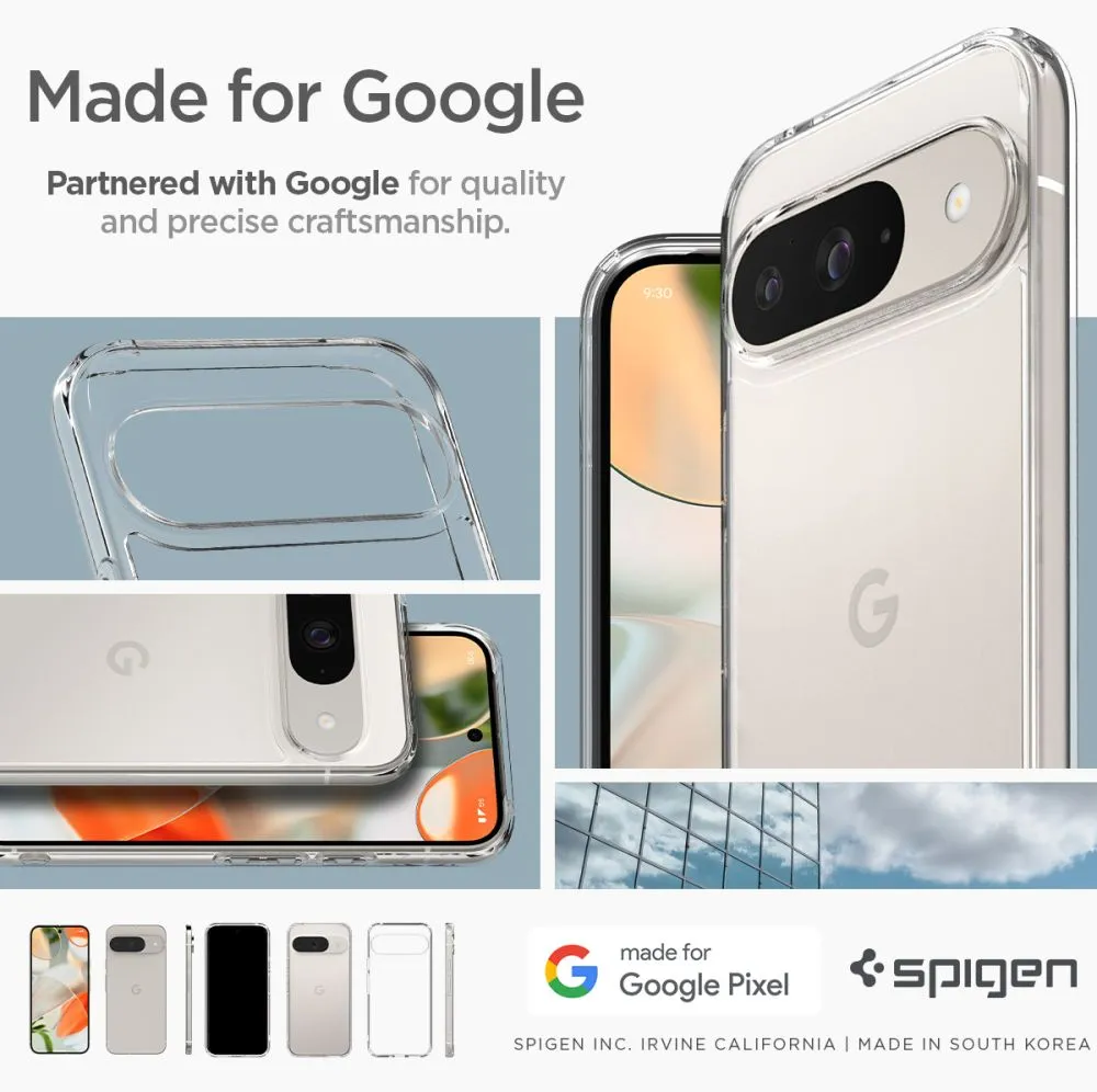 Google Pixel 9 skal transparent SPIGEN ULTRA HYBRID