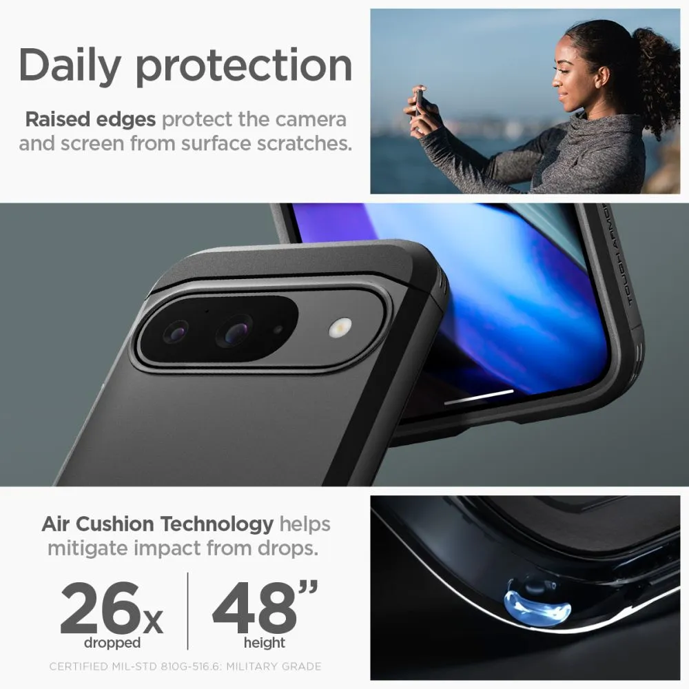 Google Pixel 9 skal svart SPIGEN TOUGH ARMOR