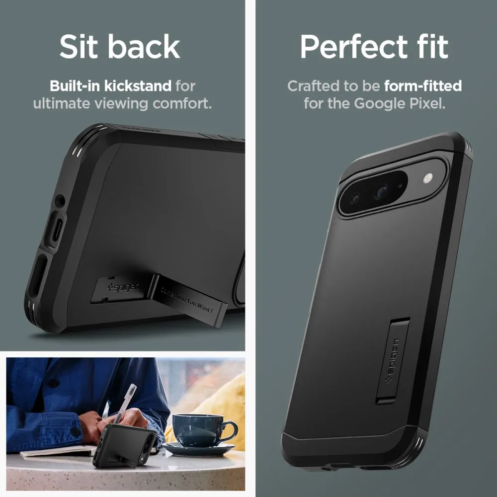 Google Pixel 9 skal svart SPIGEN TOUGH ARMOR