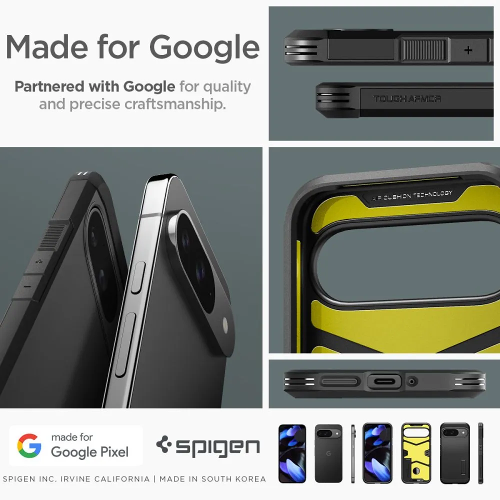 Google Pixel 9 skal svart SPIGEN TOUGH ARMOR