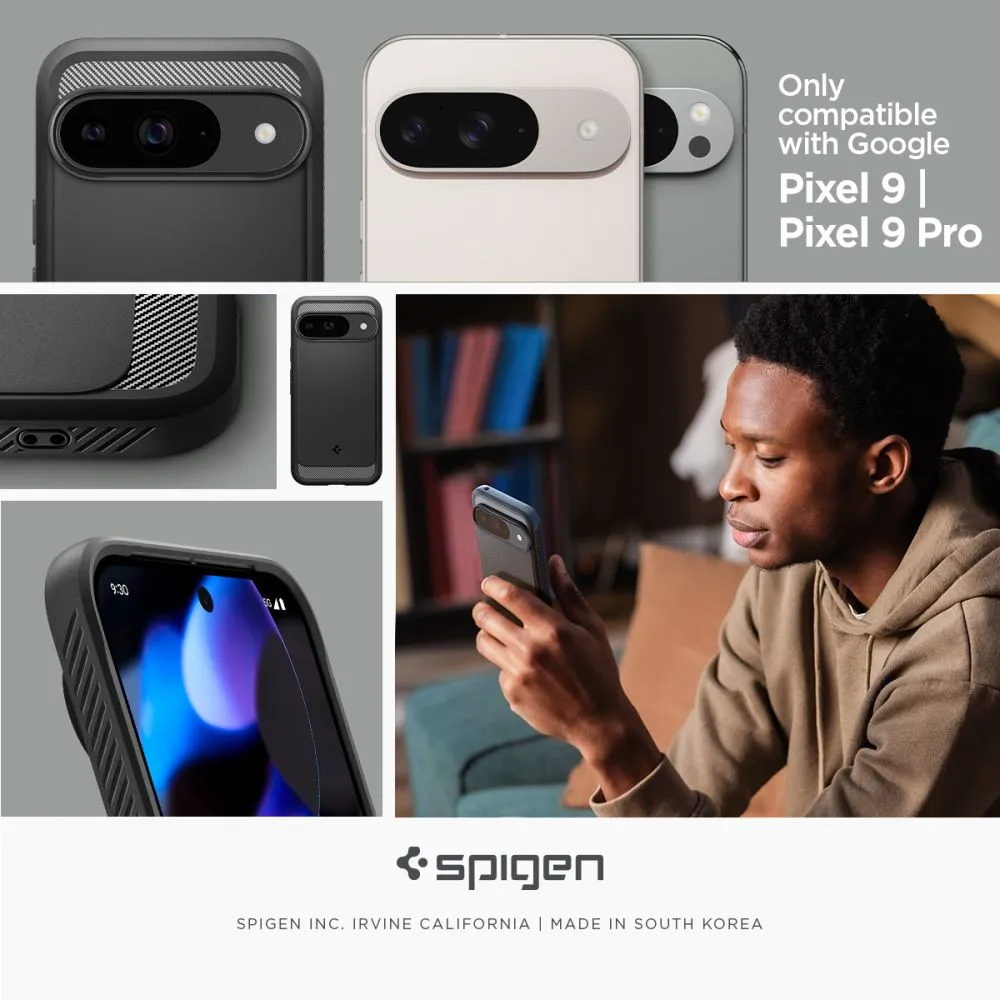 Google Pixel 9 skal svart SPIGEN RUGGED ARMOR