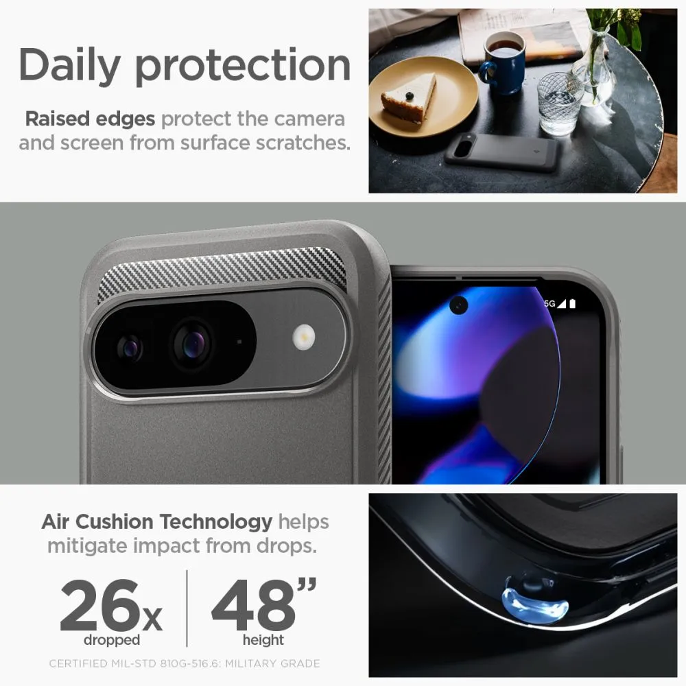 Google Pixel 9 skal grå SPIGEN RUGGED ARMOR