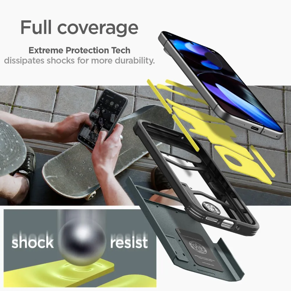 Google Pixel 9 skal grön SPIGEN TOUGH ARMOR