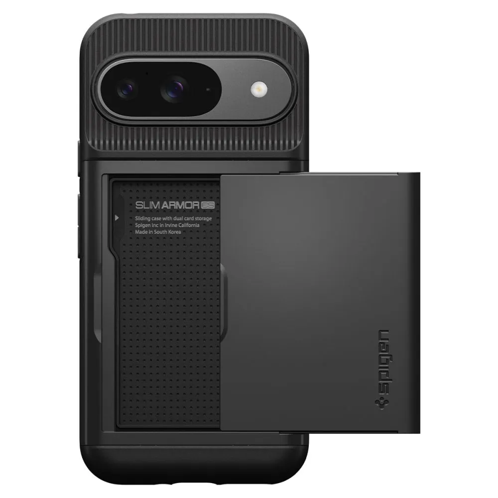 Google Pixel 9 skal svart SPIGEN SLIM ARMOR CS