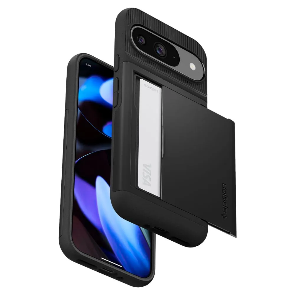 Google Pixel 9 skal svart SPIGEN SLIM ARMOR CS