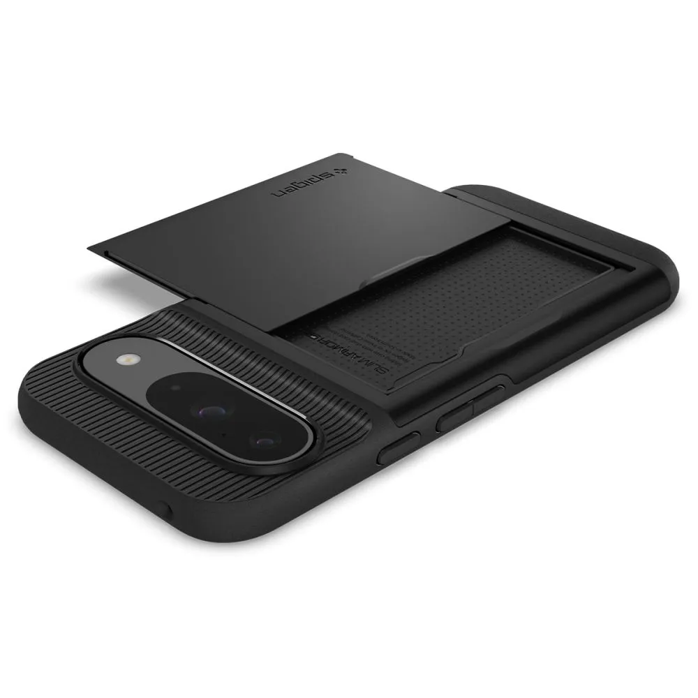 Google Pixel 9 skal svart SPIGEN SLIM ARMOR CS