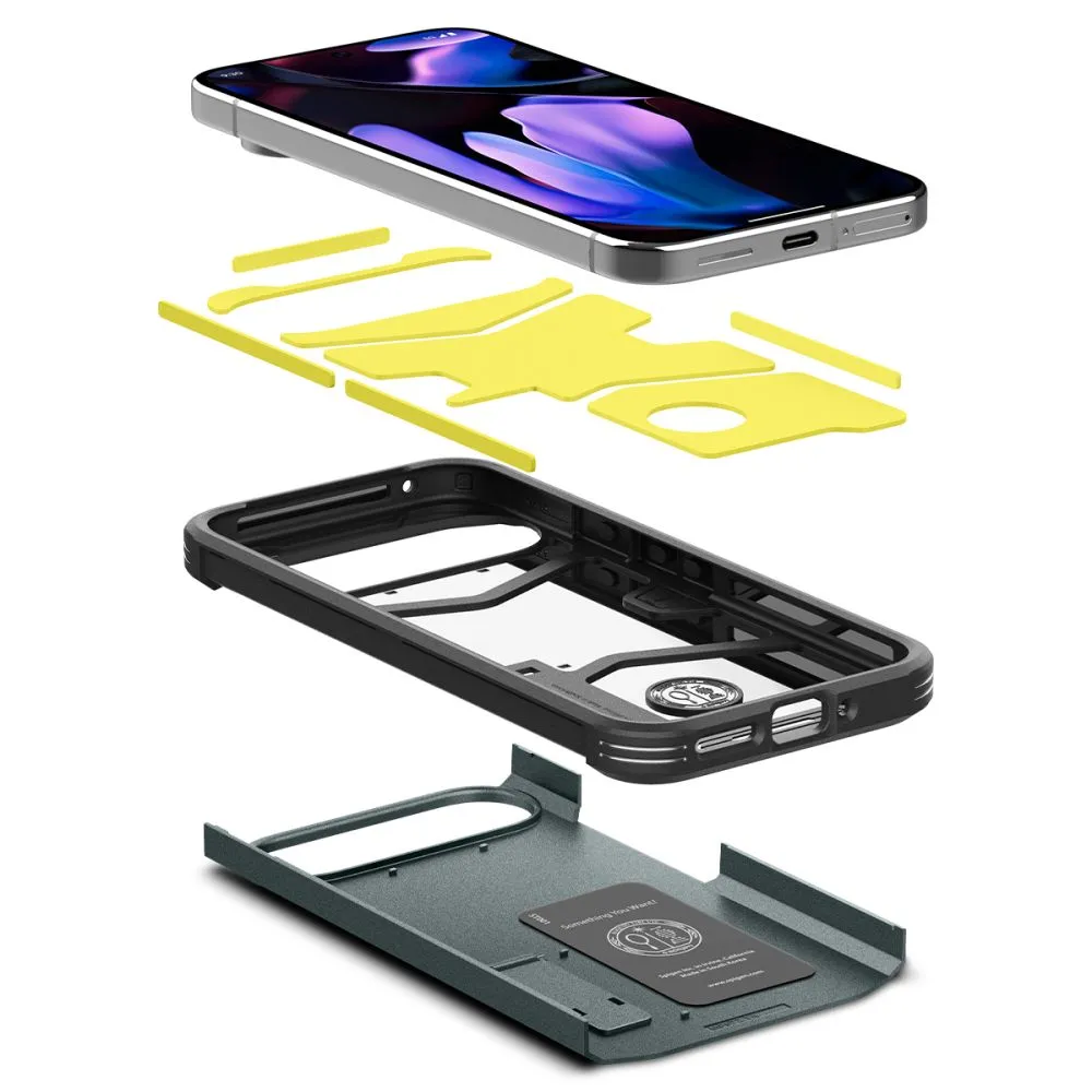 Google Pixel 9 skal grön SPIGEN TOUGH ARMOR