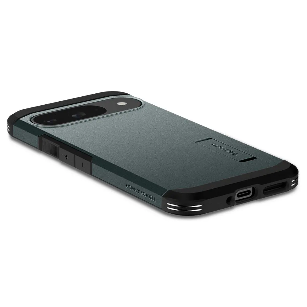 Google Pixel 9 skal grön SPIGEN TOUGH ARMOR