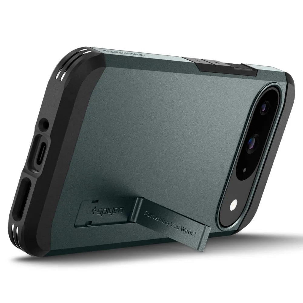 Google Pixel 9 skal grön SPIGEN TOUGH ARMOR