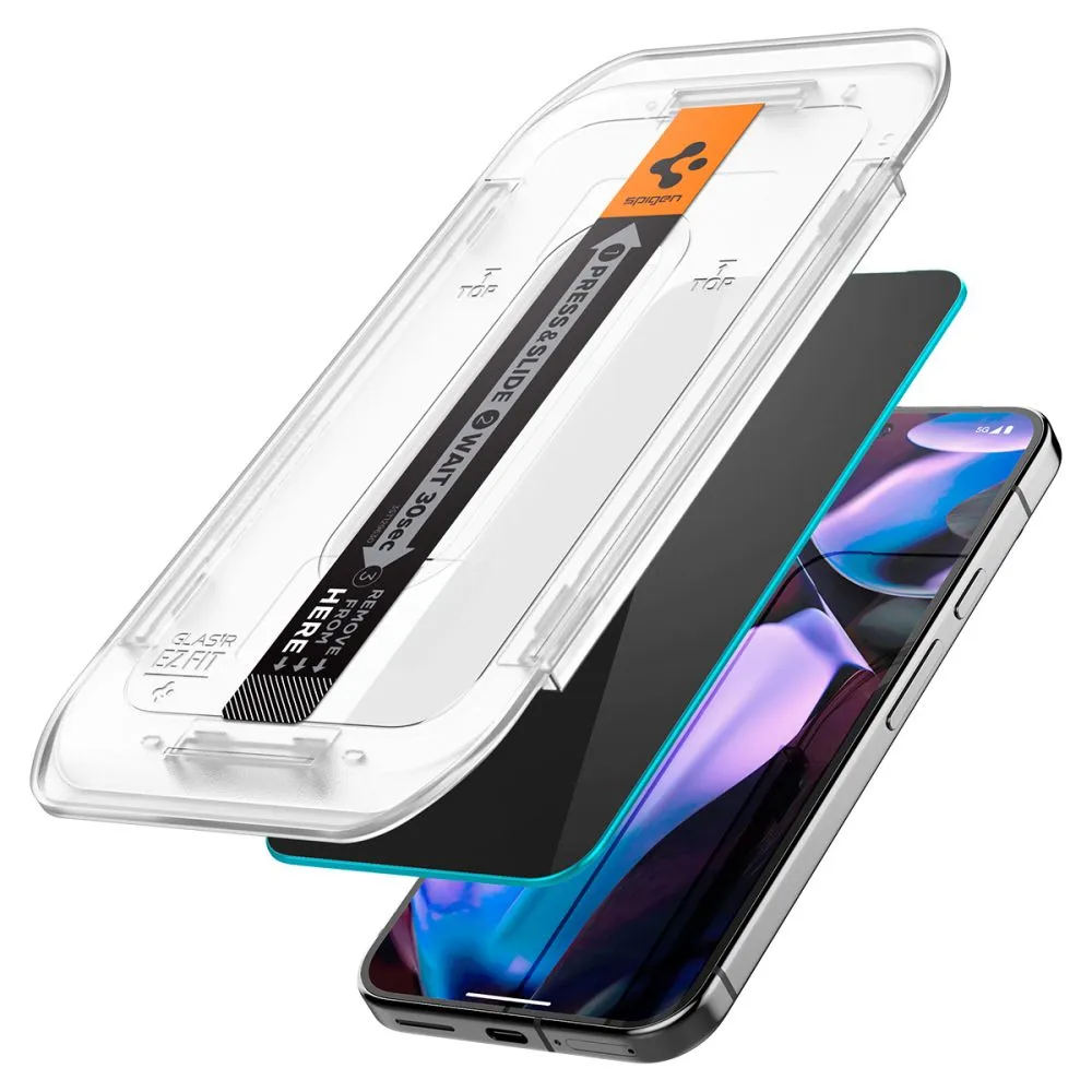 Google Pixel 9 skärmskydd SPIGEN GLAS.TR ”EZ FIT” PRIVACY 2-PACK