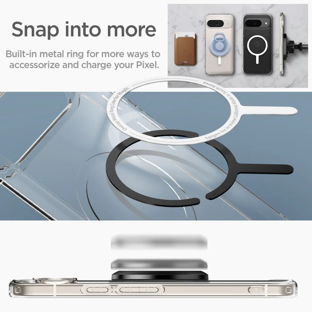 Google Pixel 9 Pro чехол белый SPIGEN ULTRA HYBRID ONETAP RING MAGSAFE