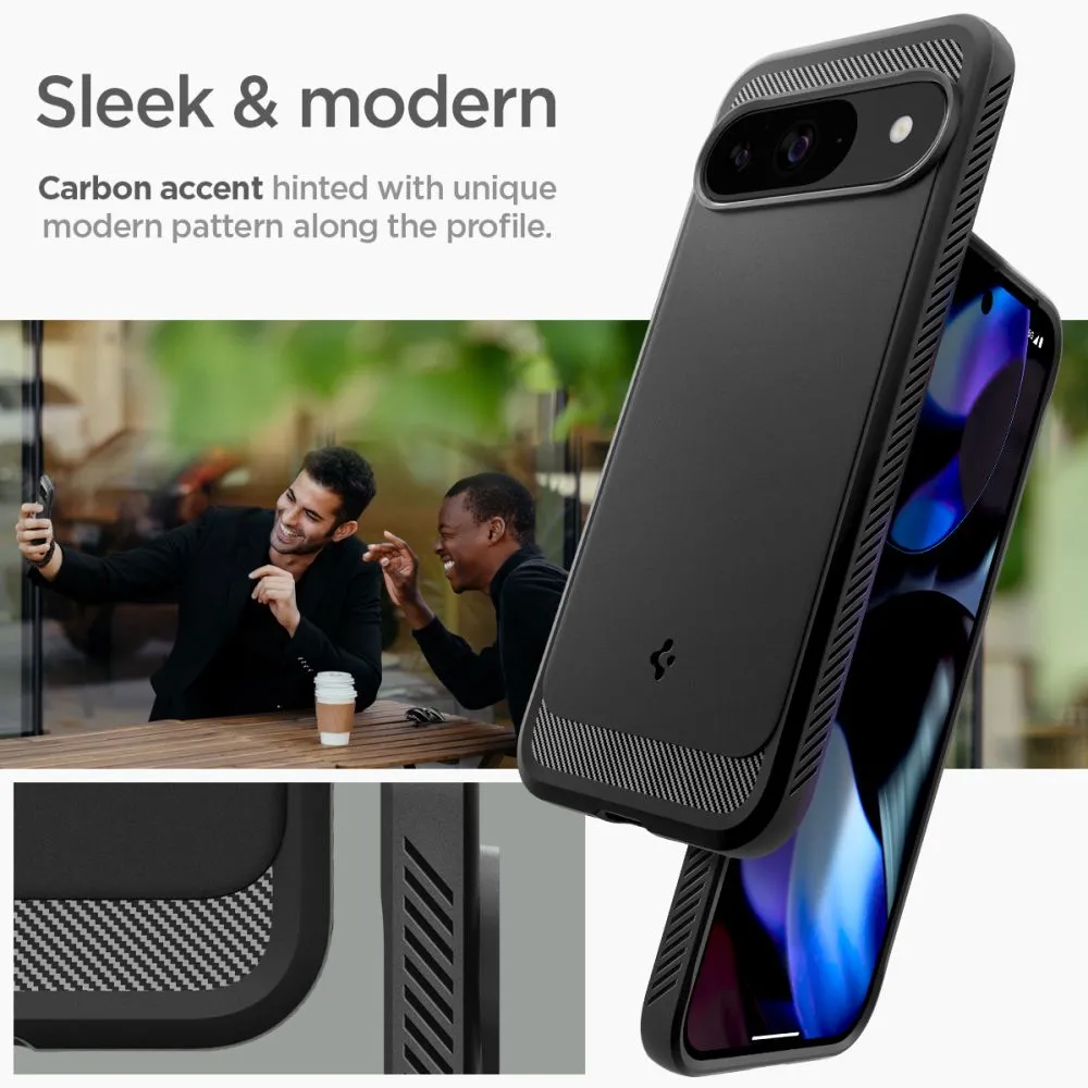 Google Pixel 9 Pro чехол черный SPIGEN RUGGED ARMOR