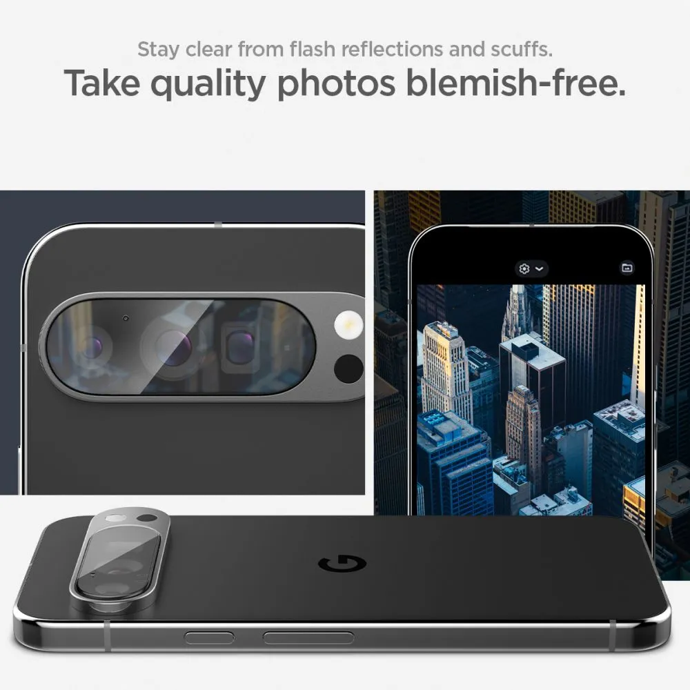 Google Pixel 9 Pro XL skärmskydd  SPIGEN OPTIK.TR ”EZ FIT” CAMERA PROTECTOR 2-PACK