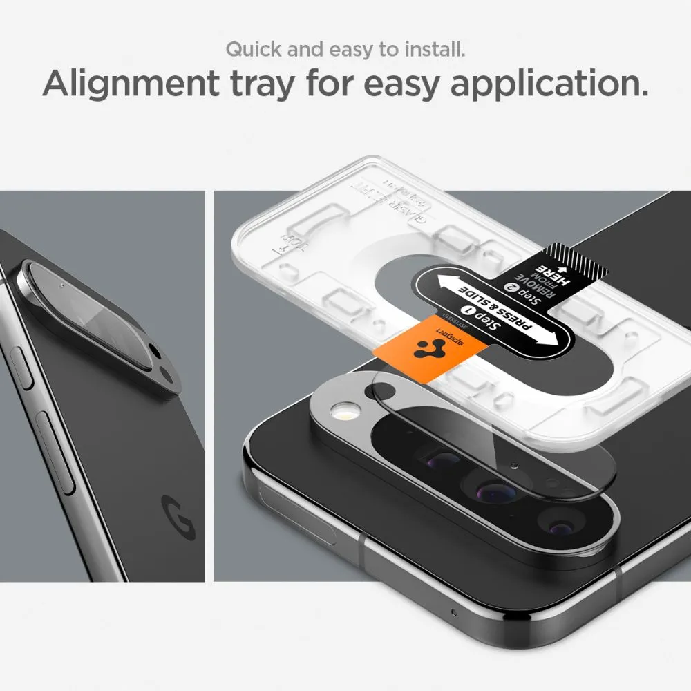 Google Pixel 9 Pro XL skärmskydd  SPIGEN OPTIK.TR ”EZ FIT” CAMERA PROTECTOR 2-PACK