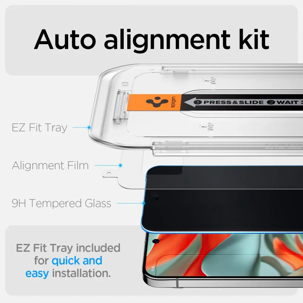 Google Pixel 9 Pro XL skärmskydd  SPIGEN GLAS.TR ”EZ FIT” PRIVACY 2-PACK