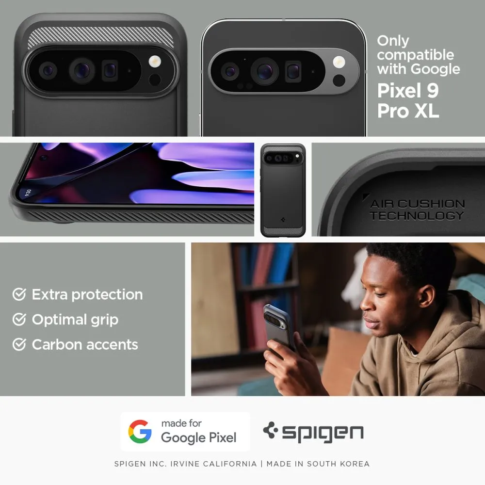 Google Pixel 9 Pro XL case black SPIGEN RUGGED ARMOR