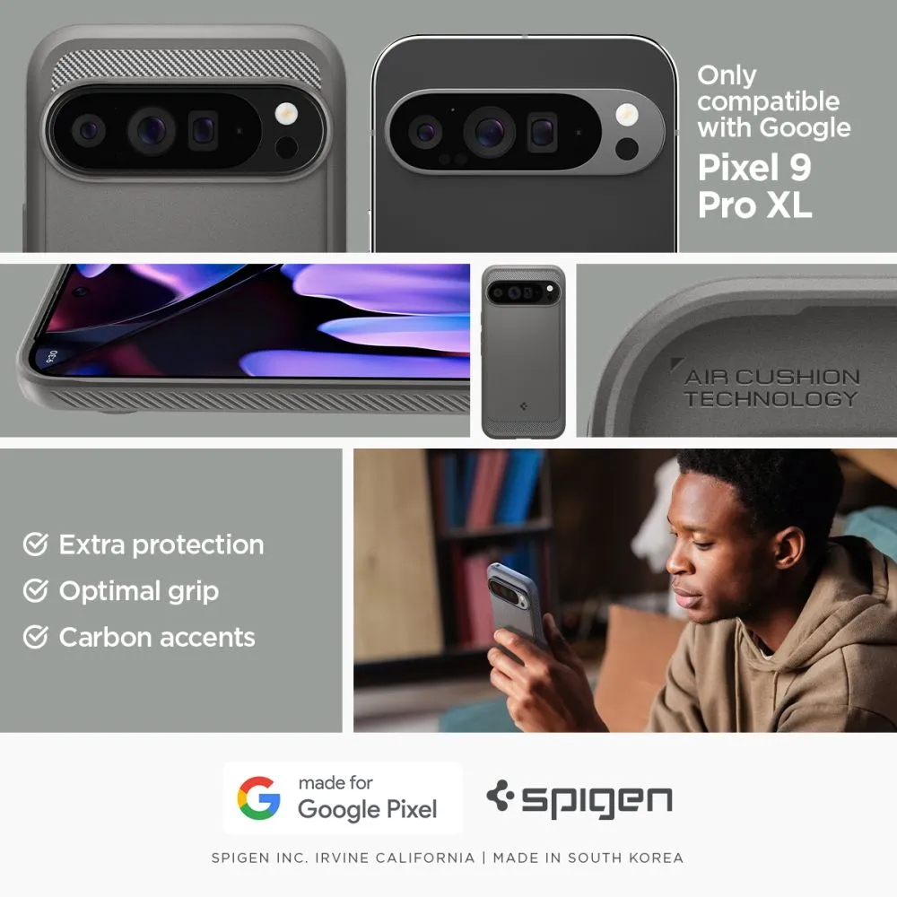 Google Pixel 9 Pro XL case gray SPIGEN RUGGED ARMOR