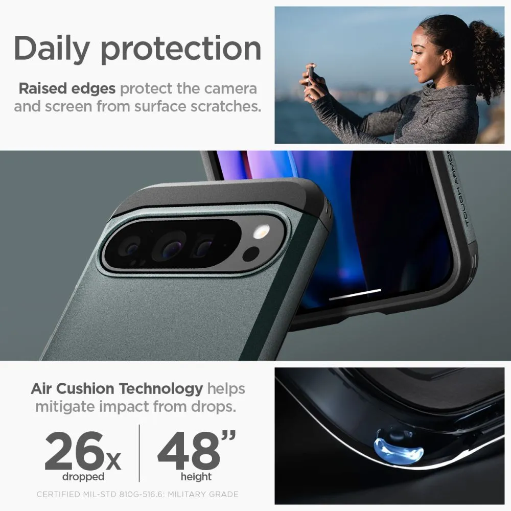 Google Pixel 9 Pro XL case green SPIGEN TOUGH ARMOR