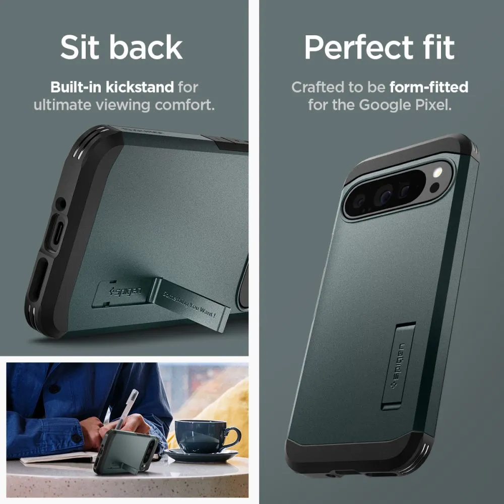 Google Pixel 9 Pro XL case green SPIGEN TOUGH ARMOR