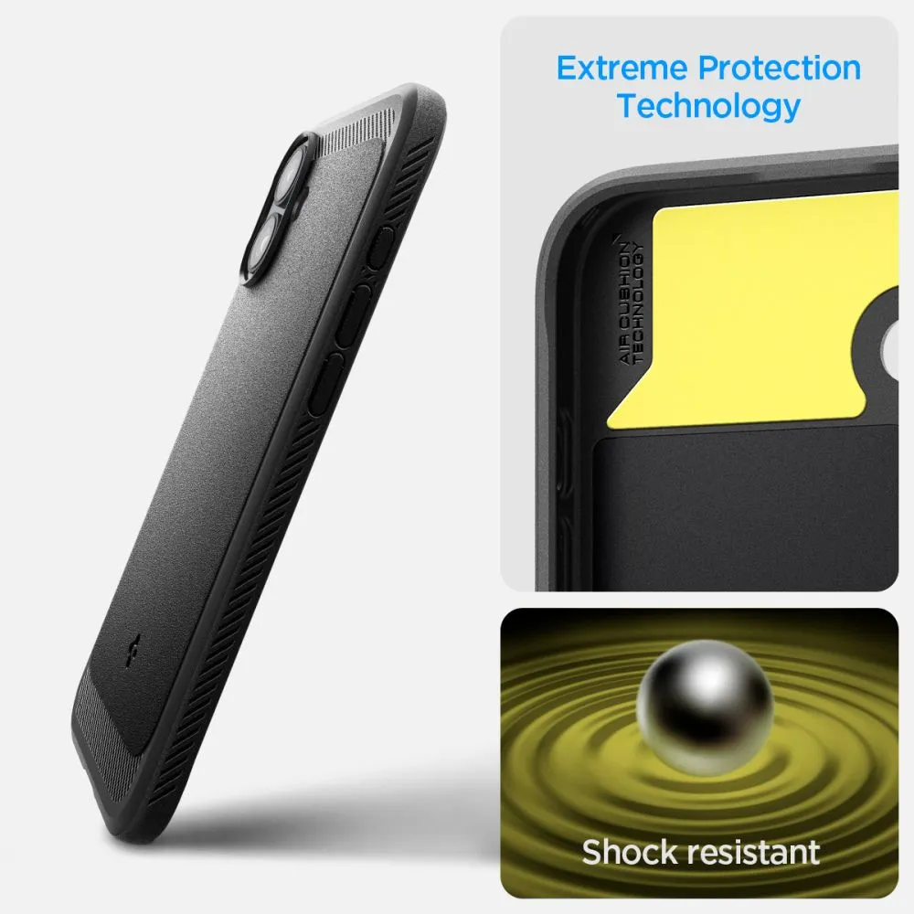 Apple iPhone 16 skal svart SPIGEN RUGGED ARMOR MAG MAGSAFE