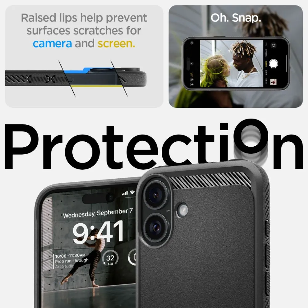 Apple iPhone 16 skal svart SPIGEN RUGGED ARMOR MAG MAGSAFE