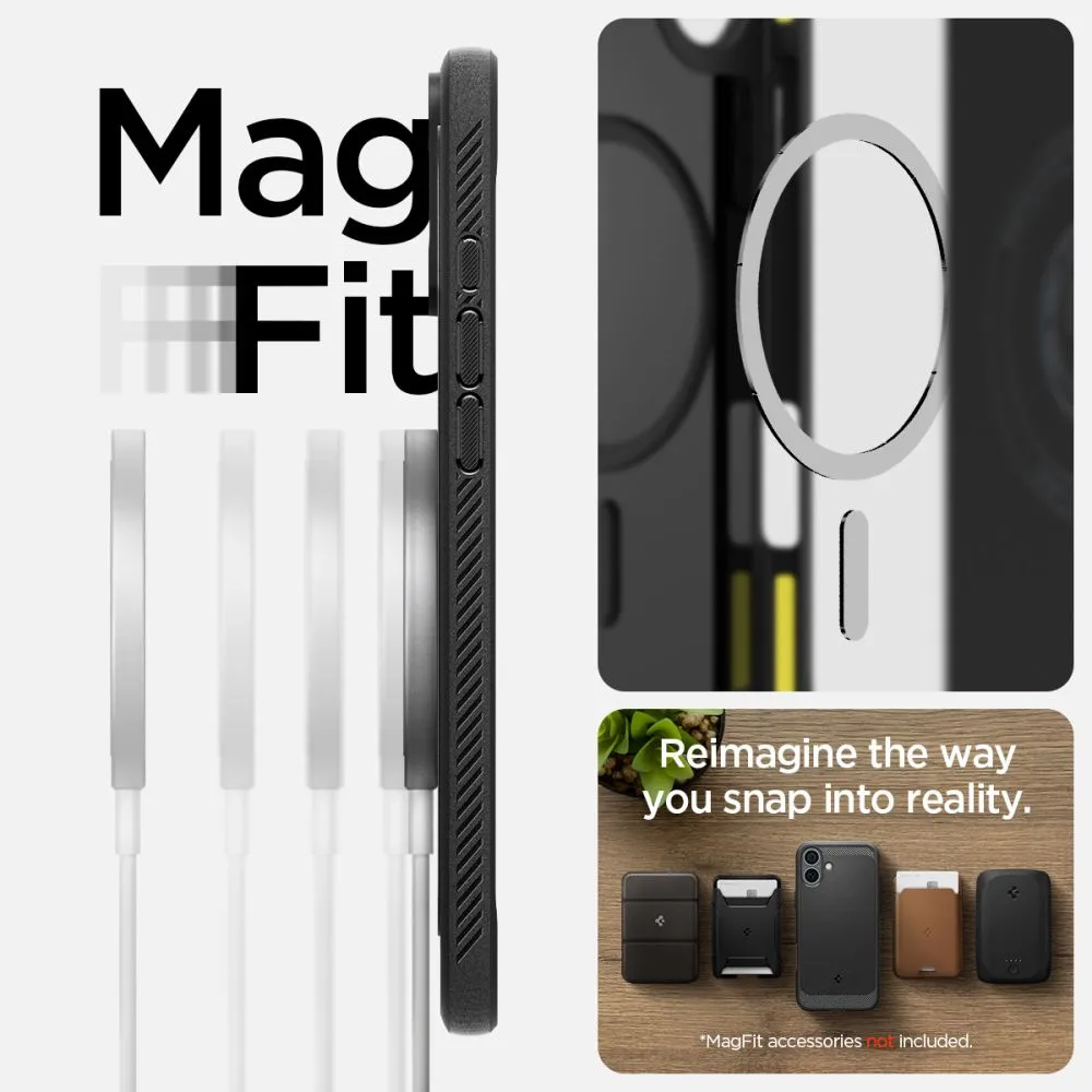 Apple iPhone 16 skal svart SPIGEN RUGGED ARMOR MAG MAGSAFE