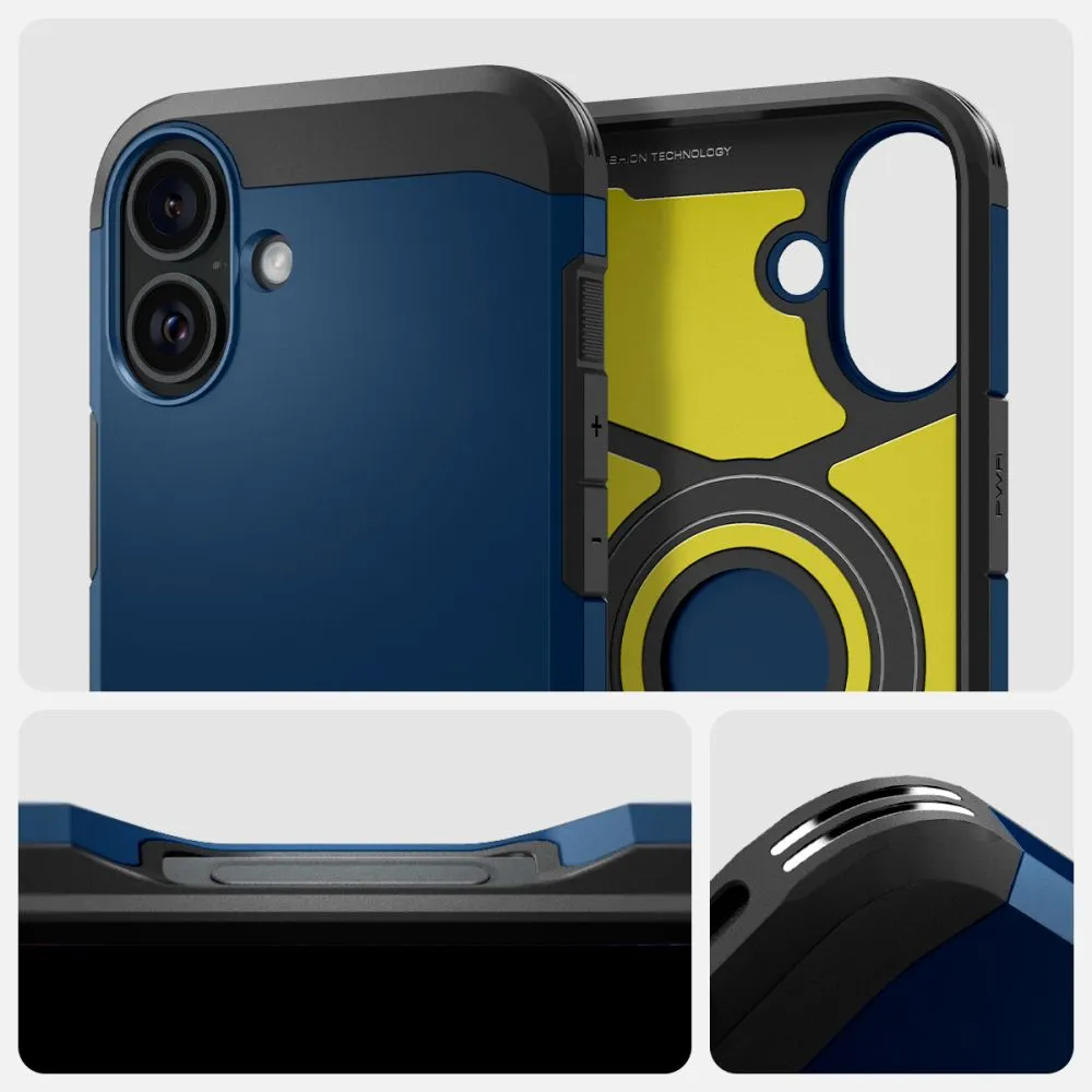 Apple iPhone 16 case blue SPIGEN TOUGH ARMOR MAG MAGSAFE
