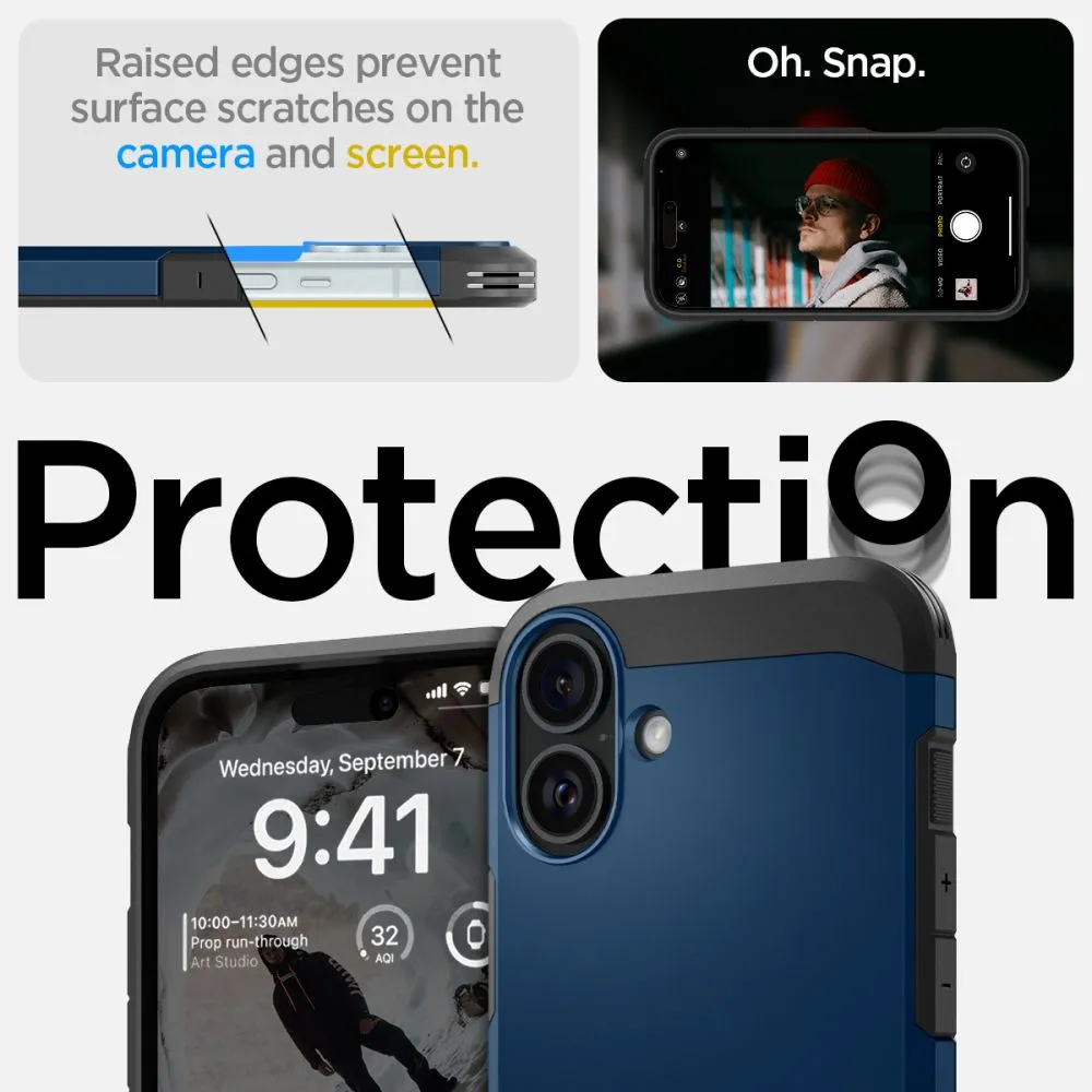 Apple iPhone 16 case blue SPIGEN TOUGH ARMOR MAG MAGSAFE
