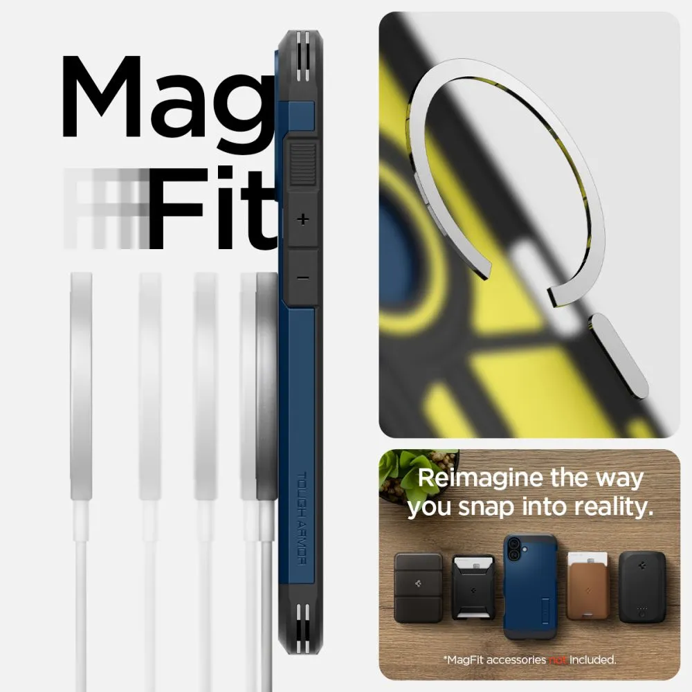 Apple iPhone 16 case blue SPIGEN TOUGH ARMOR MAG MAGSAFE
