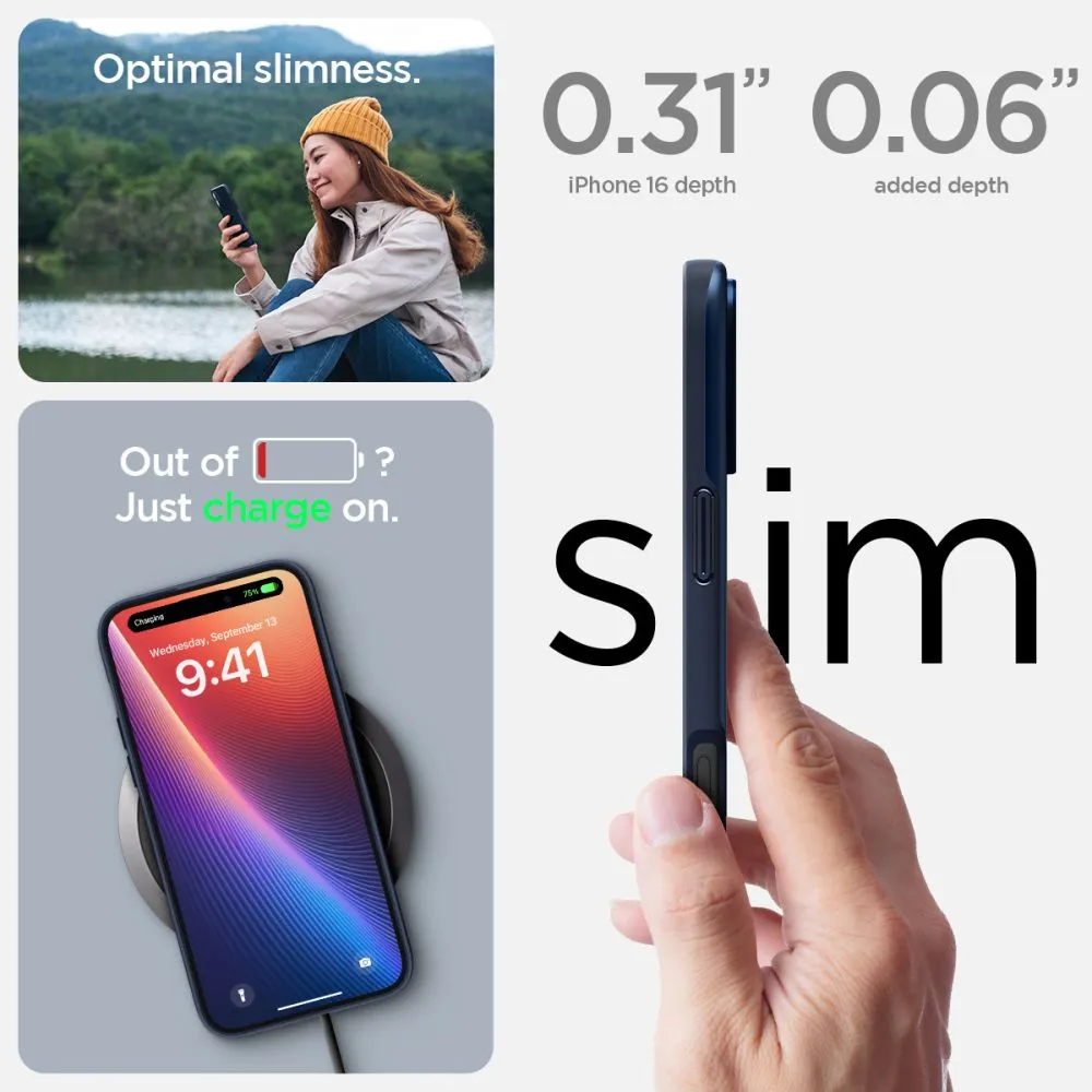 Apple iPhone 16 ümbris sinine SPIGEN THIN FIT MAG MAGSAFE