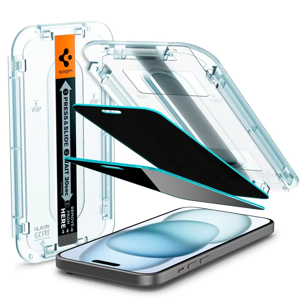 Apple iPhone 16 skärmskydd SPIGEN GLAS.TR ”EZ FIT” 2-PACK PRIVACY