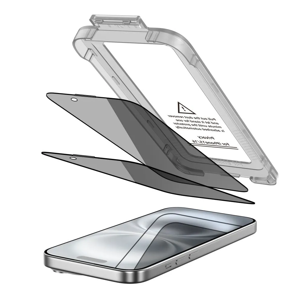 Apple iPhone 16 skärmskydd TECH-PROTECT QUICK SET SPY+ PRIVACY 2-PACK