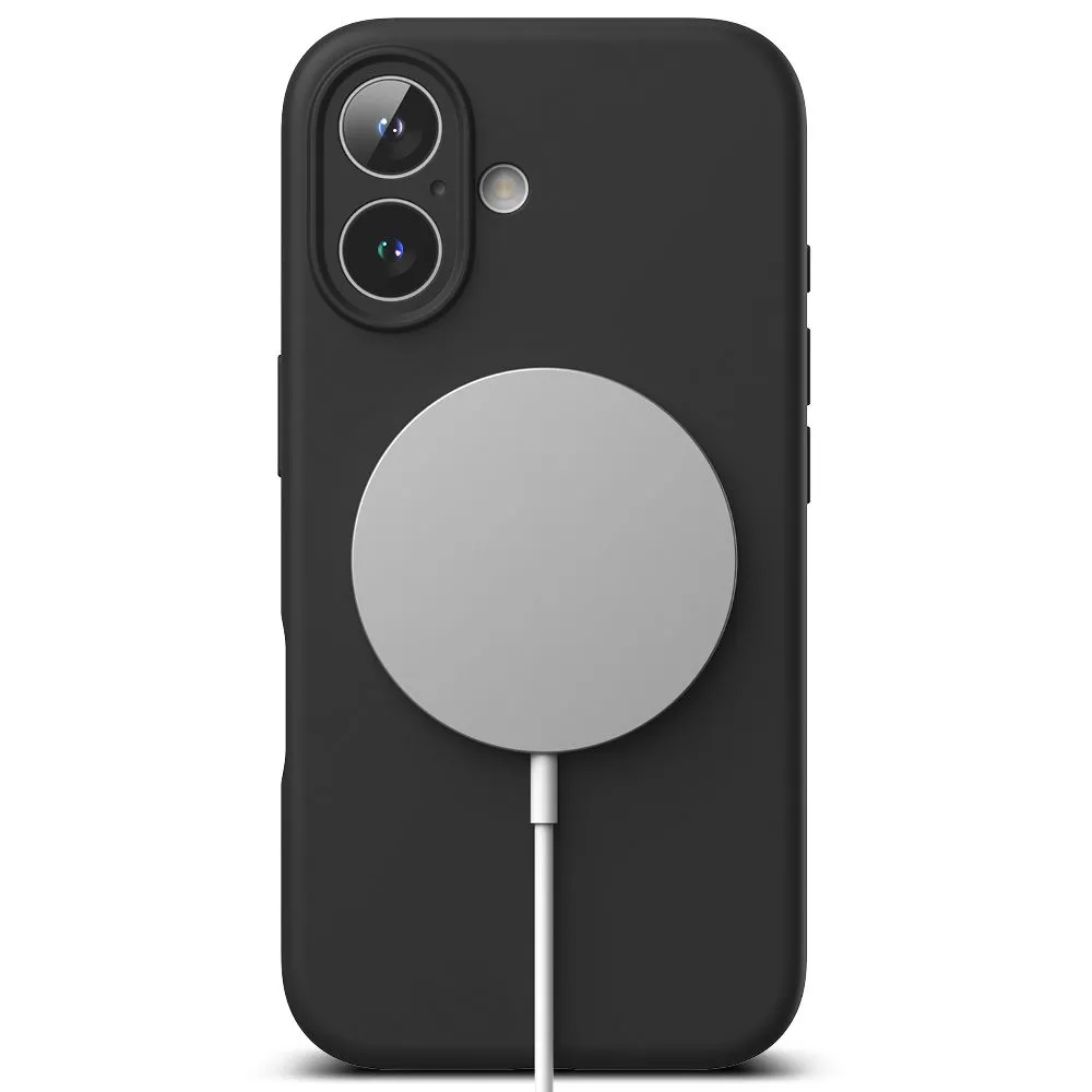 Apple iPhone 16 чехол черный RINGKE SILICONE MAGNETIC MAGSAFE