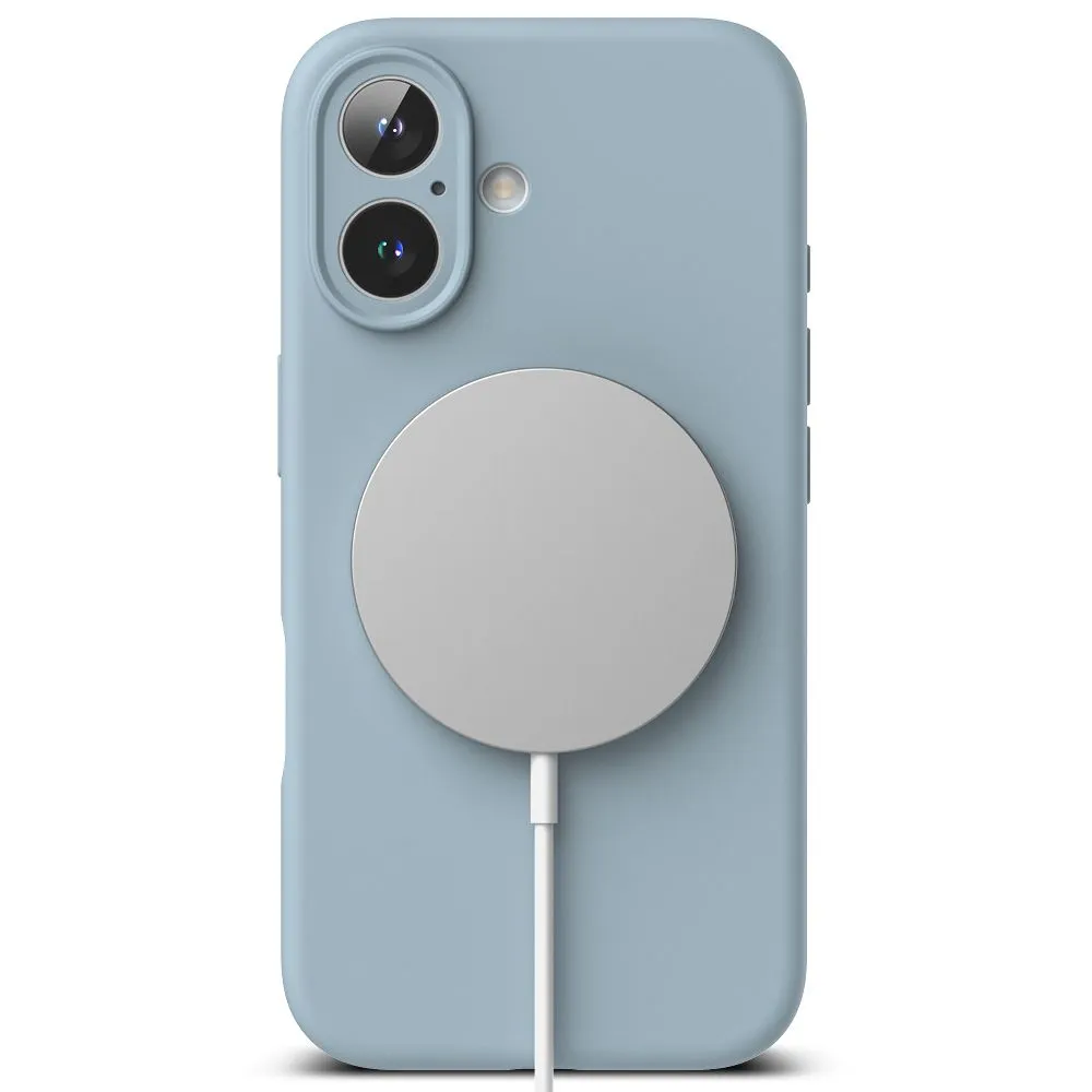 Apple iPhone 16 case blue RINGKE SILICONE MAGNETIC MAGSAFE