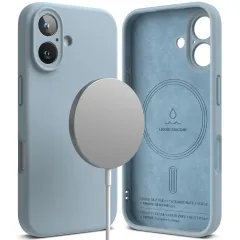 Apple iPhone 16 case blue RINGKE SILICONE MAGNETIC MAGSAFE