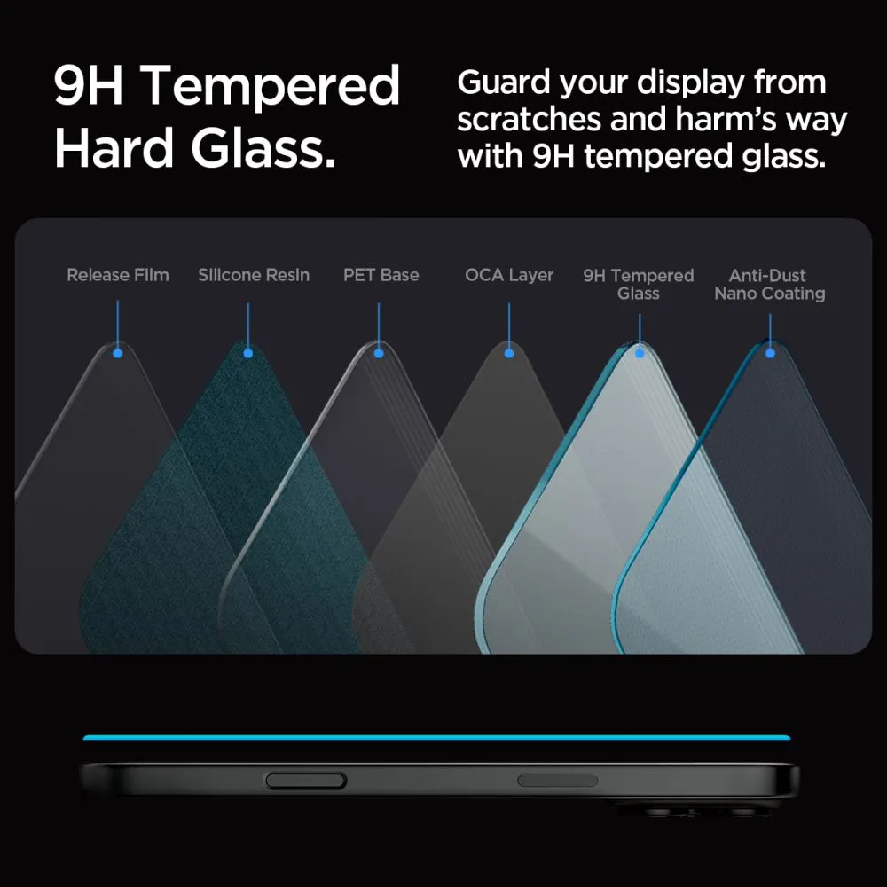 Apple iPhone 16 Pro apsauginis stiklas  SPIGEN GLAS.TR ”EZ FIT” 2-PACK