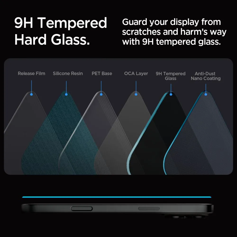 Apple iPhone 16 Pro apsauginis stiklas  SPIGEN GLAS.TR ”EZ FIT” PRIVACY 2-PACK