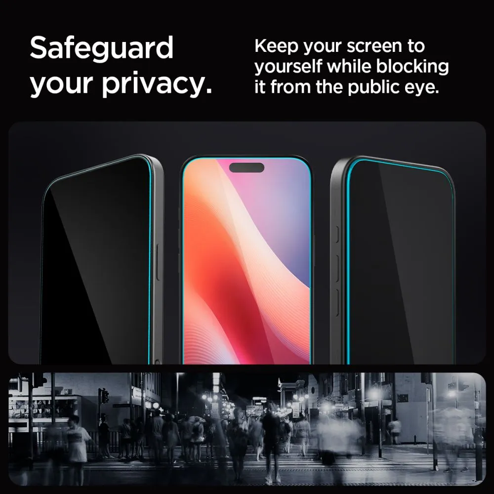 Apple iPhone 16 Pro apsauginis stiklas  SPIGEN GLAS.TR ”EZ FIT” PRIVACY 2-PACK