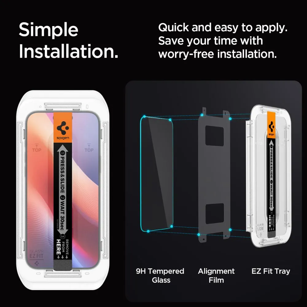 Apple iPhone 16 Pro apsauginis stiklas  SPIGEN GLAS.TR ”EZ FIT” PRIVACY 2-PACK