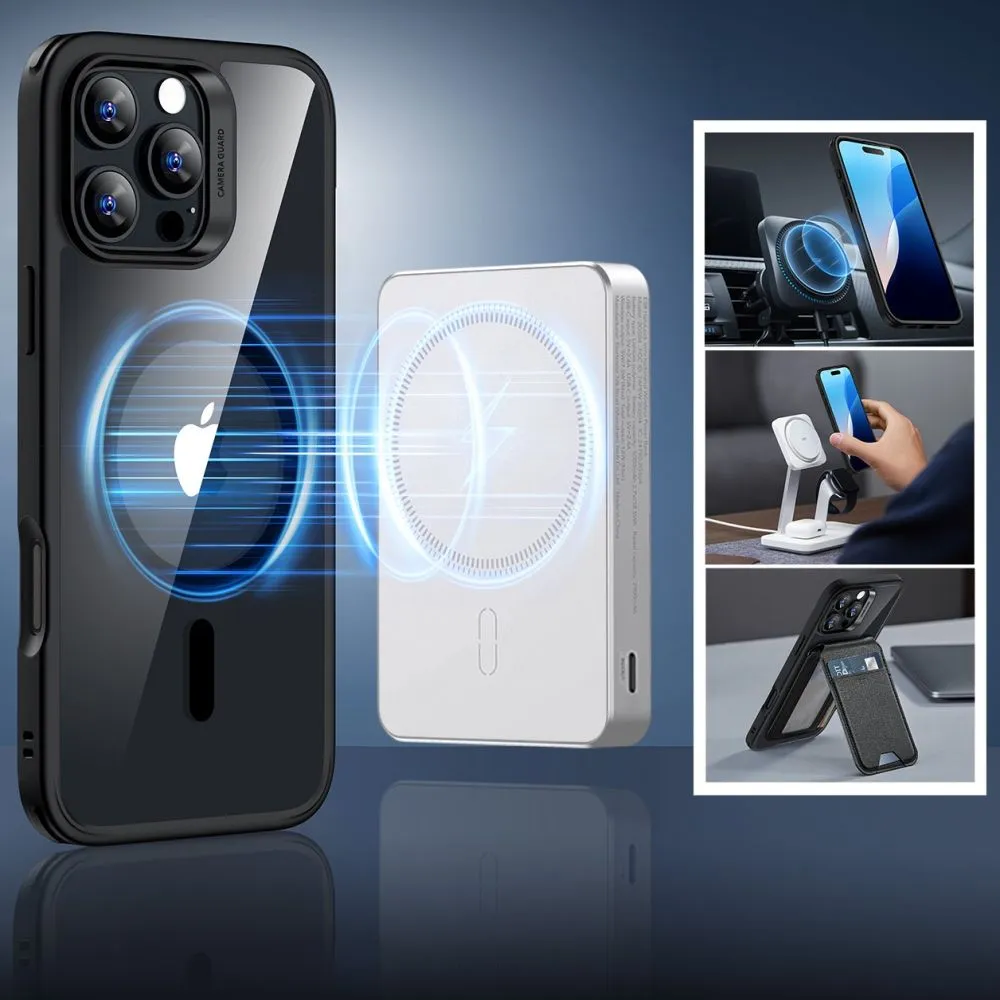 Apple iPhone 16 Pro dėklas  ESR CLASSIC HYBRID HALOLOCK MAGSAFE & TEMPERED GLASS
