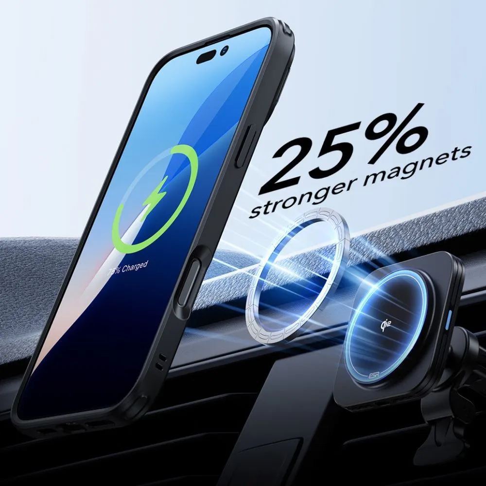 Apple iPhone 16 Pro dėklas  ESR CLASSIC HYBRID KICKSTAND HALOLOCK MAGSAFE & TEMPERED GLASS