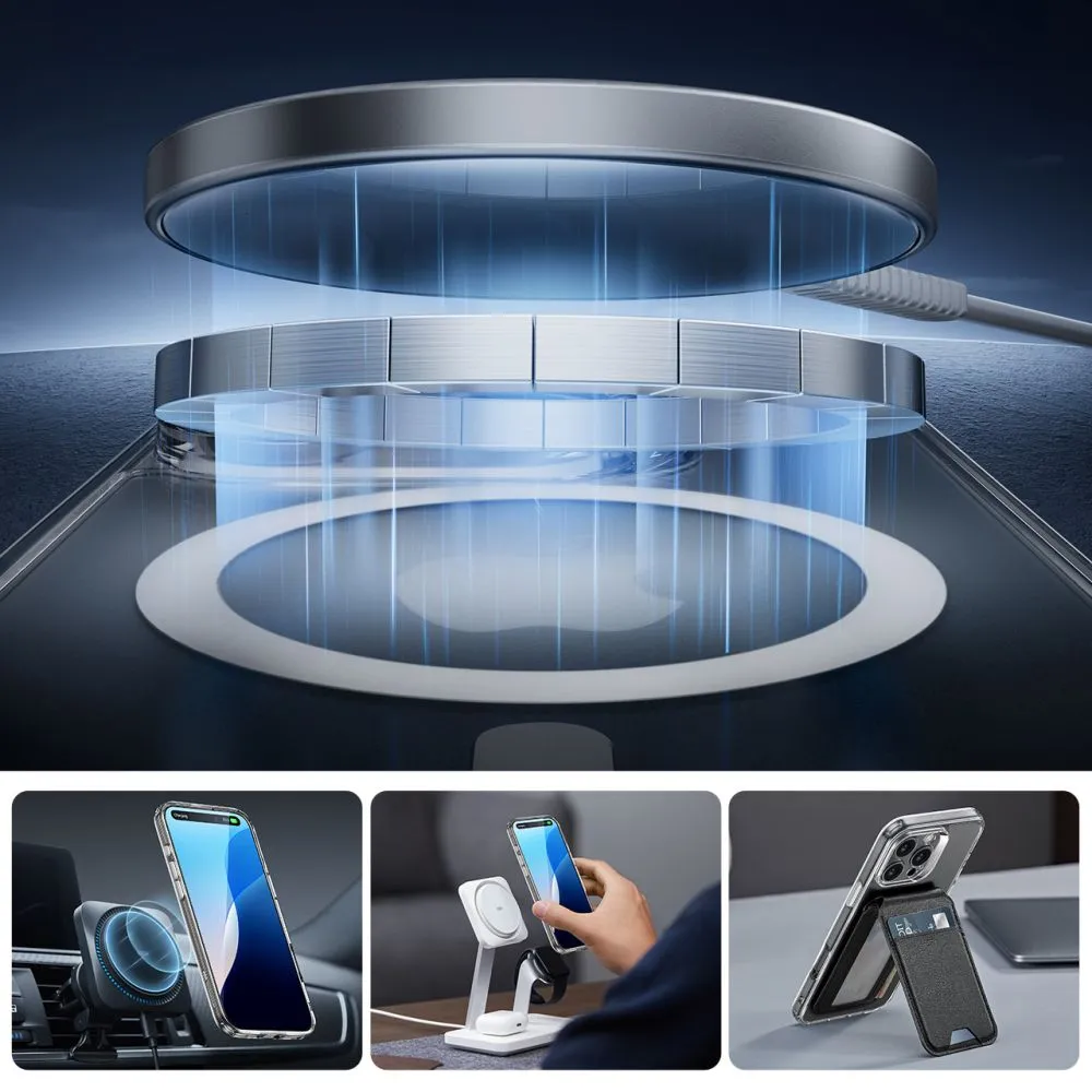 Apple iPhone 16 Pro dėklas skaidrus ESR CLASSIC PRO SET HALOLOCK MAGSAFE