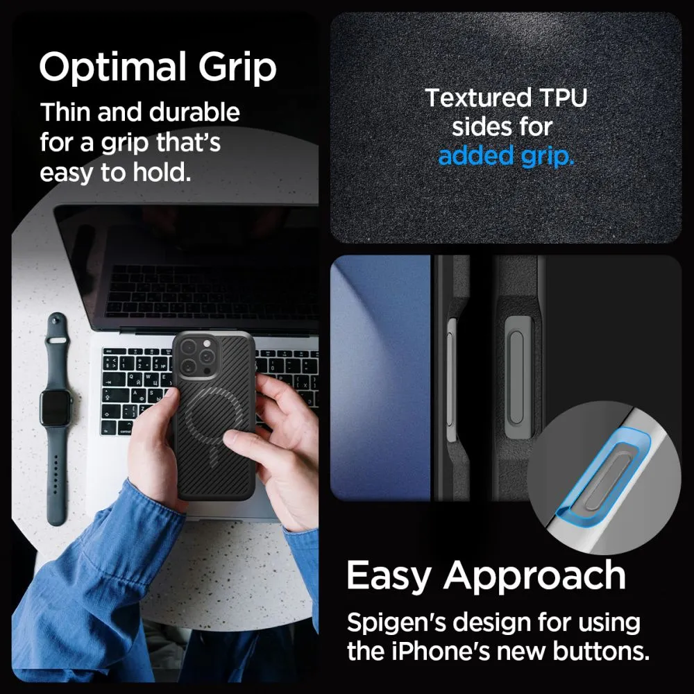 Apple iPhone 16 Pro dėklas Juoda SPIGEN CORE ARMOR MAG MAGSAFE