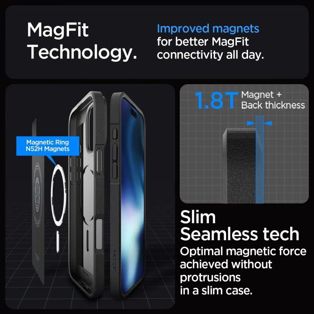 Apple iPhone 16 Pro dėklas Juoda SPIGEN CORE ARMOR MAG MAGSAFE