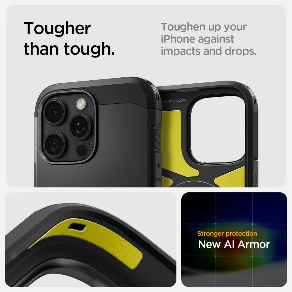 Apple iPhone 16 Pro dėklas Juoda SPIGEN TOUGH ARMOR MAG MAGSAFE