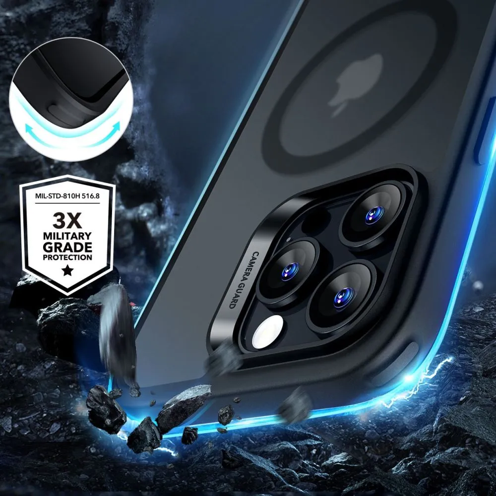 Apple iPhone 16 Pro skal svart ESR CLASSIC HYBRID HALOLOCK MAGSAFE & TEMPERED GLASS