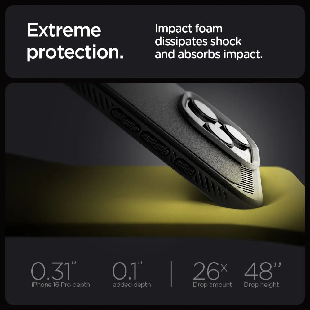 Apple iPhone 16 Pro dėklas Juoda SPIGEN RUGGED ARMOR MAG MAGSAFE