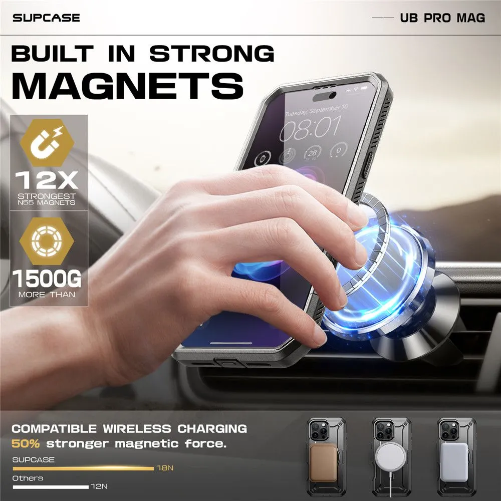 Apple iPhone 16 Pro dėklas Juoda SUPCASE UB PRO MAG MAGSAFE