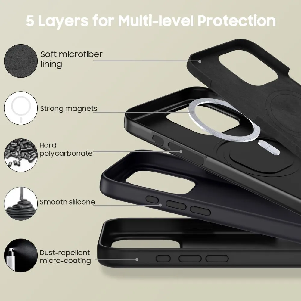 Apple iPhone 16 Pro dėklas Juoda TECH-PROTECT SILICONE MAGSAFE