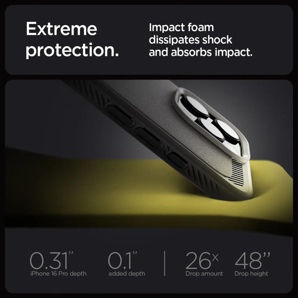 Apple iPhone 16 Pro dėklas pilkas SPIGEN RUGGED ARMOR MAG MAGSAFE